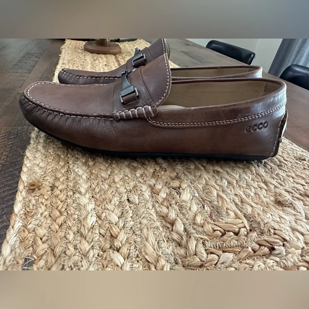 Ecco Men's Slip On Leather Loafer Brown EU 44 / US Size 10 - 10.5
